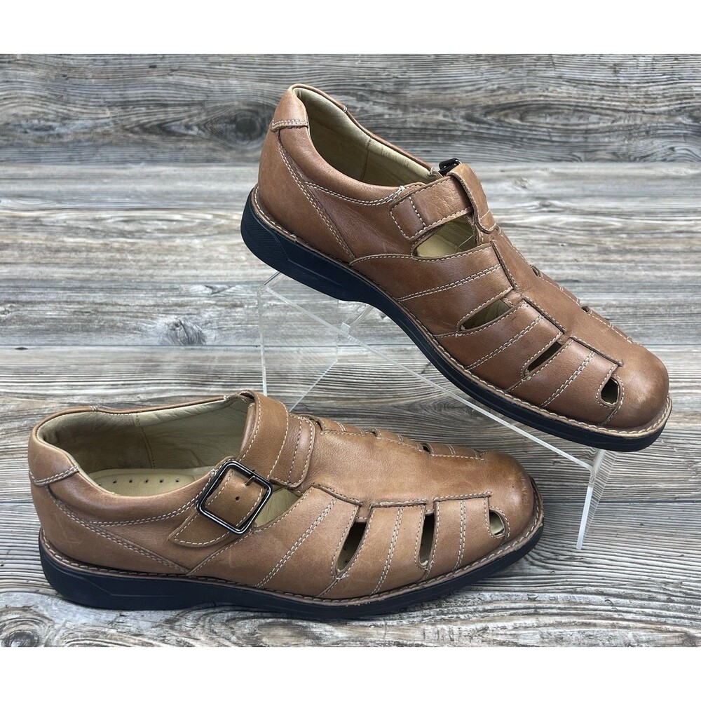 Johnston & Murphy Fisherman‎ Sheepskin Leather Sandals Tan Gladiator Men's 9M